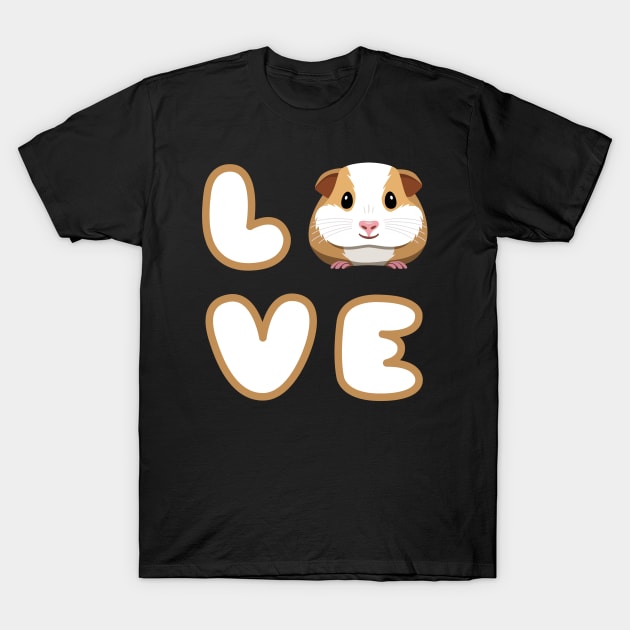 Cute, Funny Guinea Pig Love T-Shirt by Elvdant